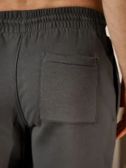 Charcoal Grey Cuffed Brushback Heavyweight Open Joggers