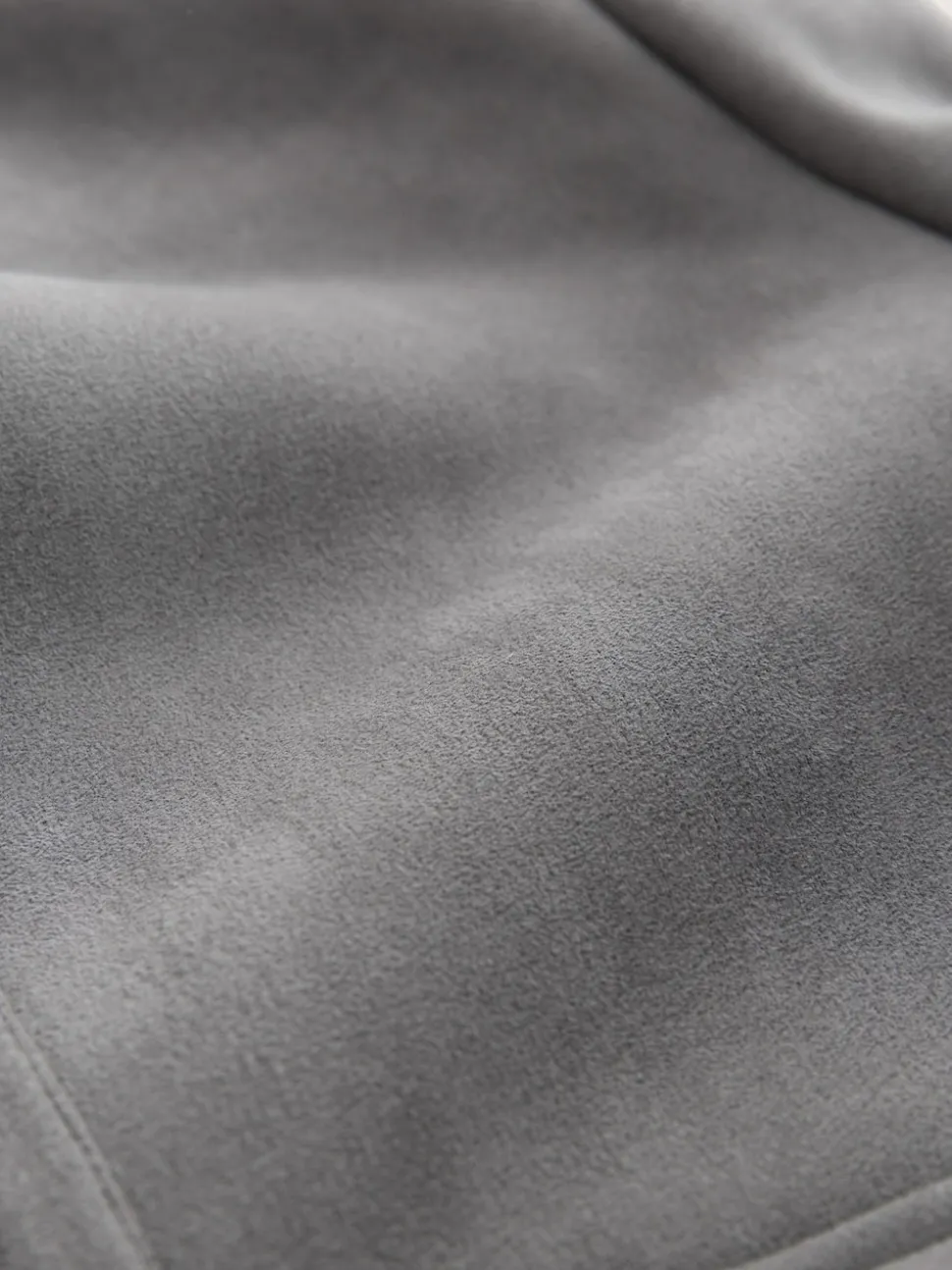 Charcoal Grey Faux Suede Borg Lined Jacket