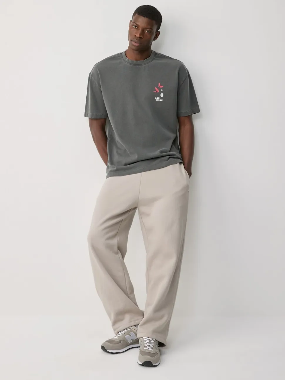 Charcoal Grey Hiroshige Relaxed Fit Artist License T-Shirt