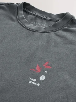 Charcoal Grey Hiroshige Relaxed Fit Artist License T-Shirt