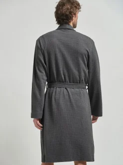 Charcoal Grey Lightweight Waffle Dressing Gown