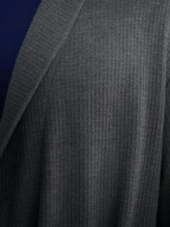 Charcoal Grey Lightweight Waffle Dressing Gown
