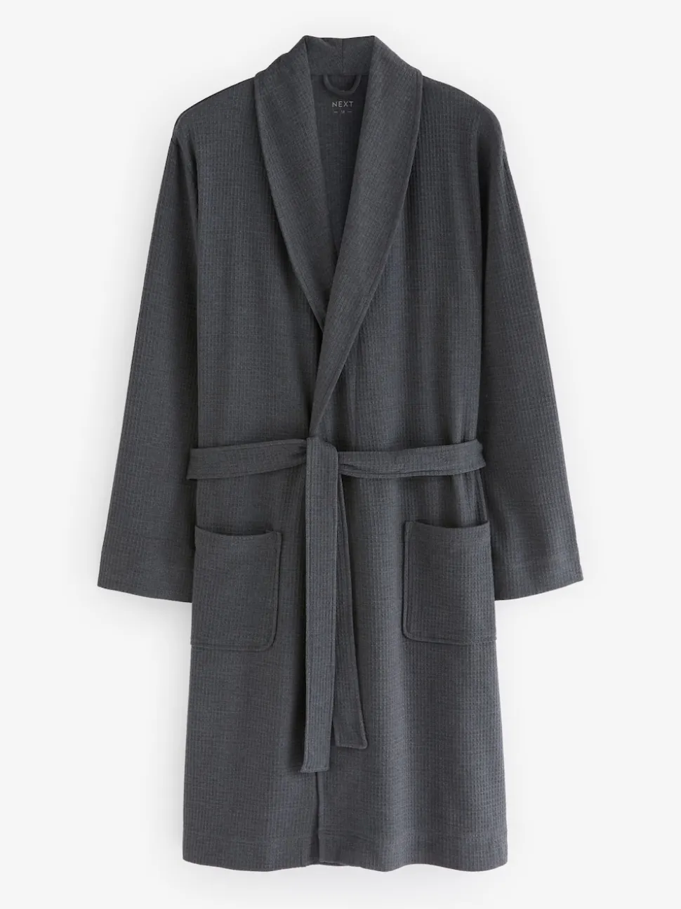 Charcoal Grey Lightweight Waffle Dressing Gown