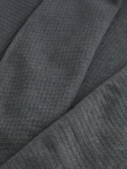 Charcoal Grey Lightweight Waffle Dressing Gown