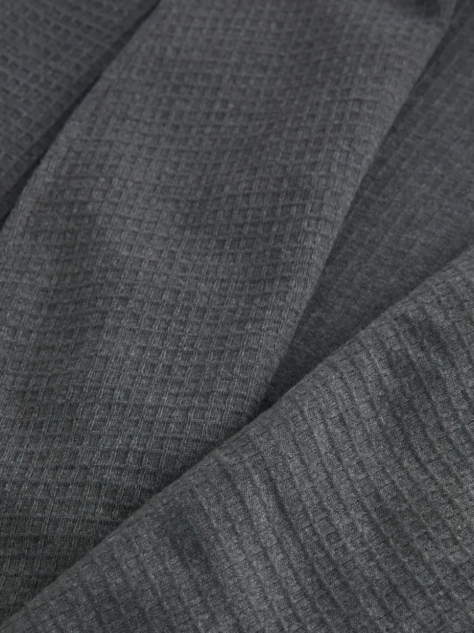 Charcoal Grey Lightweight Waffle Dressing Gown