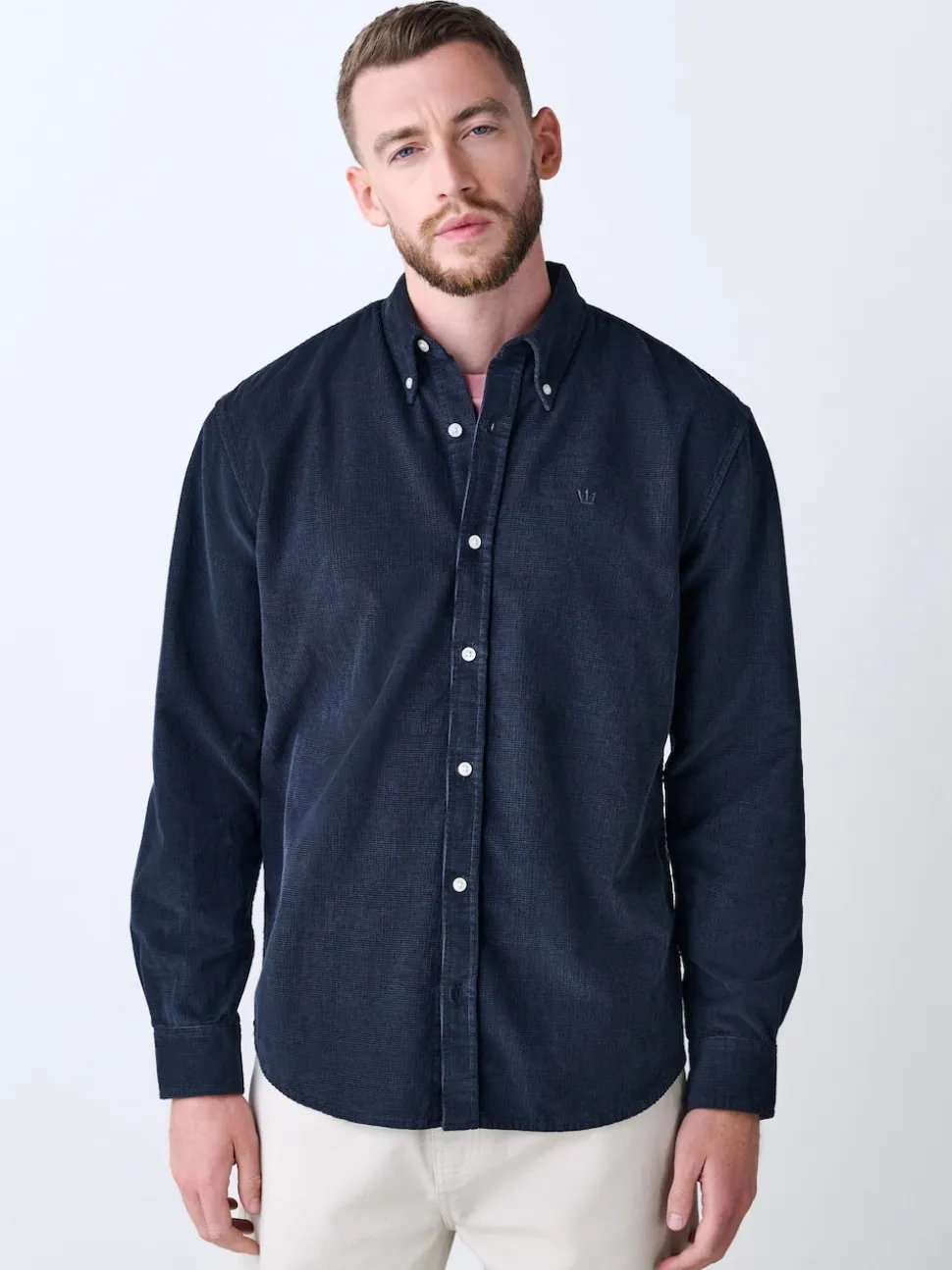 Charcoal Grey Long Sleeve Cord Shirt