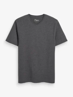 Charcoal Grey Marl Regular Fit Essential V-Neck T-Shirt