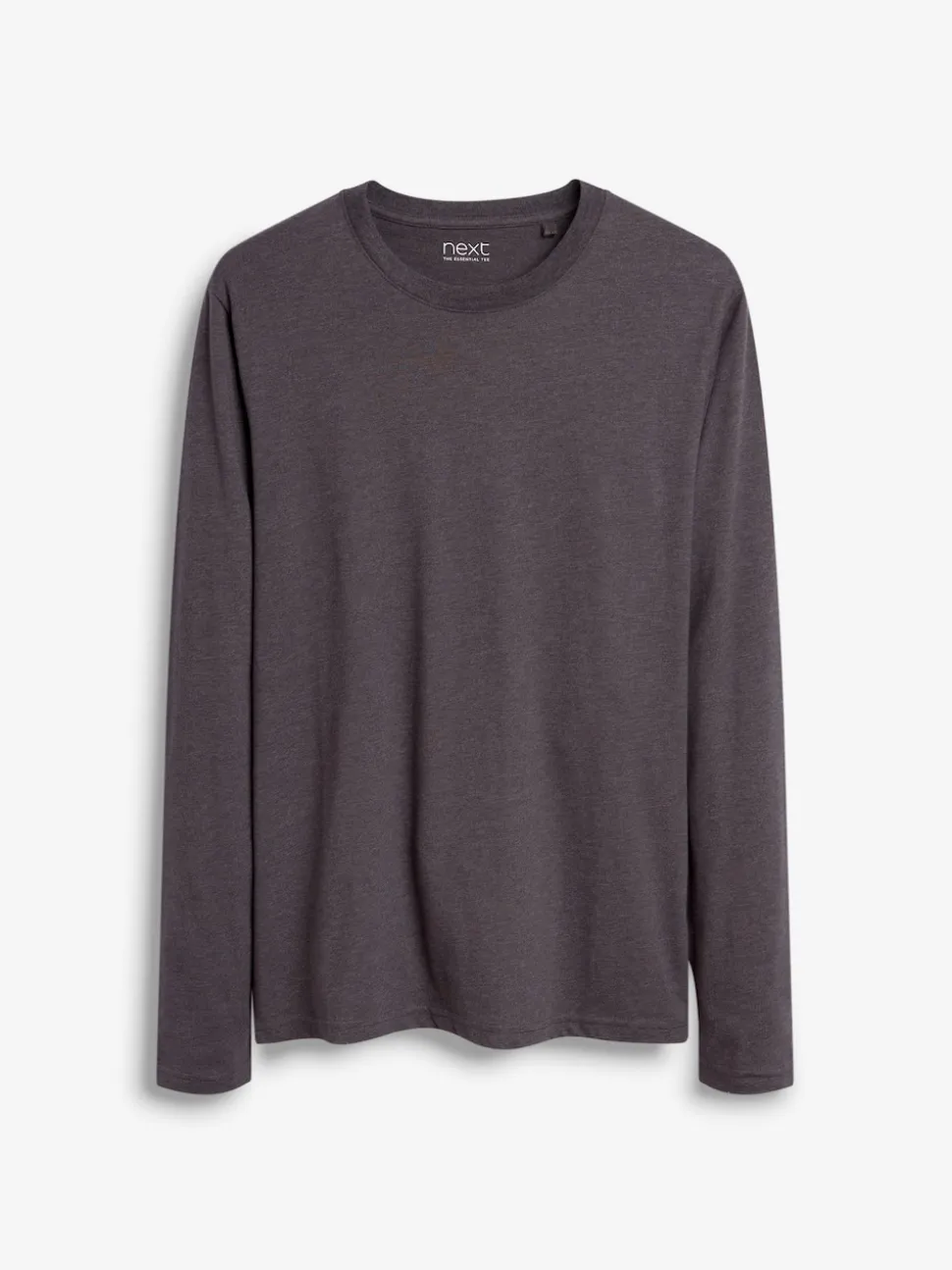 Charcoal Grey Marl Slim Fit Long Sleeve Crew Neck T-Shirt