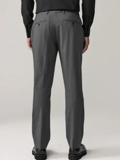 Charcoal Grey Muscle Fit Elasticated Waist Motionflex Stretch Smart Trousers