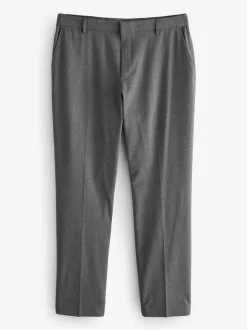 Charcoal Grey Muscle Fit Elasticated Waist Motionflex Stretch Smart Trousers