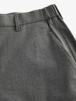 Charcoal Grey Muscle Fit Elasticated Waist Motionflex Stretch Smart Trousers