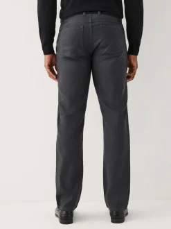 Charcoal Grey Muscle Fit Smart Brushed Cotton TENCEL™ Lyocell Blend Chinos With Belt