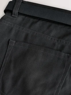 Charcoal Grey Muscle Fit Smart Brushed Cotton TENCEL™ Lyocell Blend Chinos With Belt