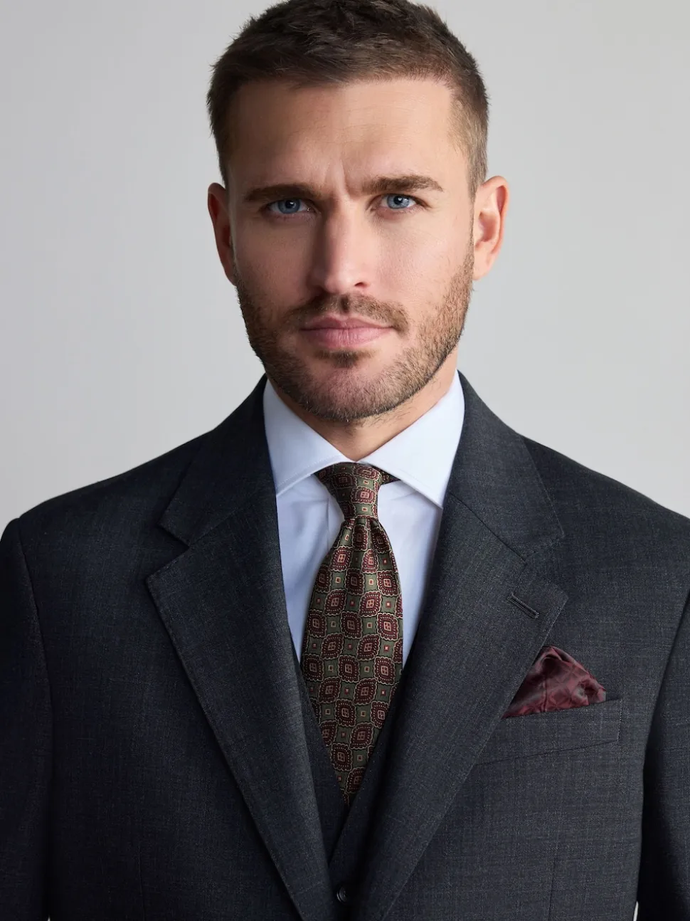 Charcoal Grey Regular Fit Signature Nova Fides 100% Italian Wool Suit Jacket