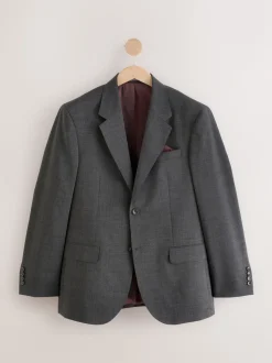 Charcoal Grey Regular Fit Signature Nova Fides 100% Italian Wool Suit Jacket