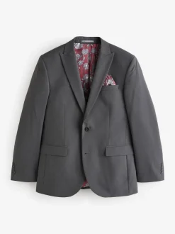 Charcoal Grey Regular Fit Two Button Suit Jacket
