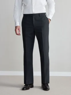 Charcoal Grey Regular Fit Signature Nova Fides 100% Italian Wool Suit Trousers