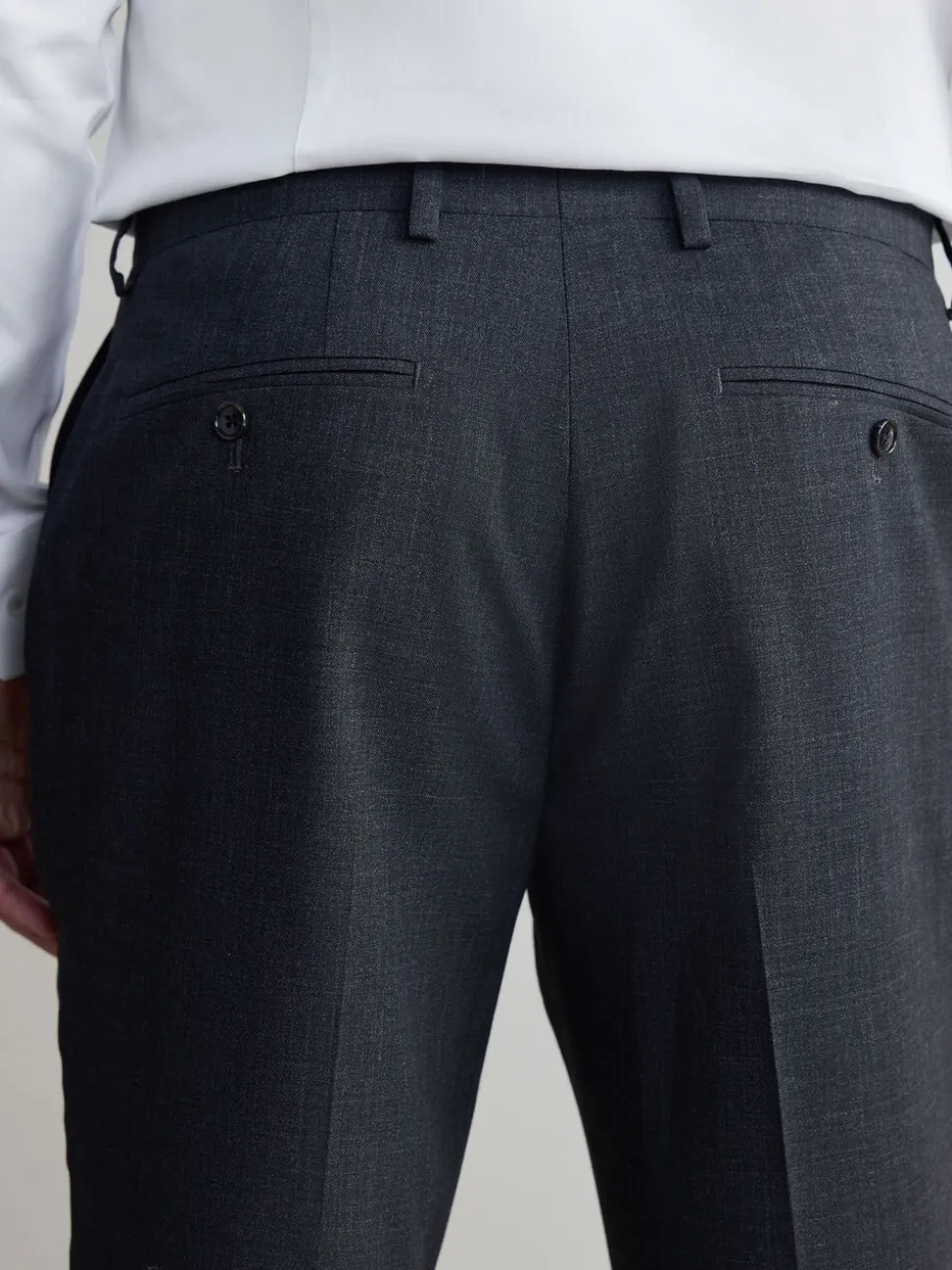 Charcoal Grey Regular Fit Signature Nova Fides 100% Italian Wool Suit Trousers