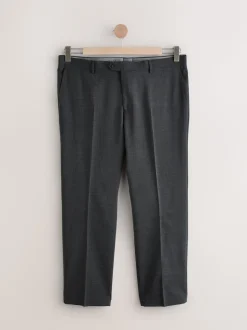 Charcoal Grey Regular Fit Signature Nova Fides 100% Italian Wool Suit Trousers