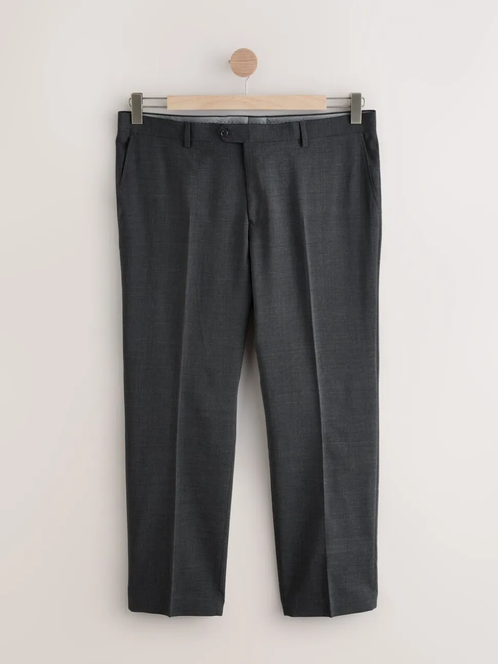 Charcoal Grey Regular Fit Signature Nova Fides 100% Italian Wool Suit Trousers