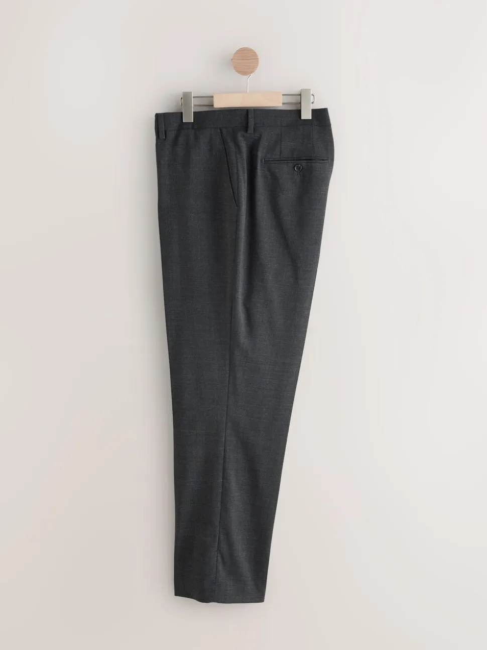 Charcoal Grey Regular Fit Signature Nova Fides 100% Italian Wool Suit Trousers
