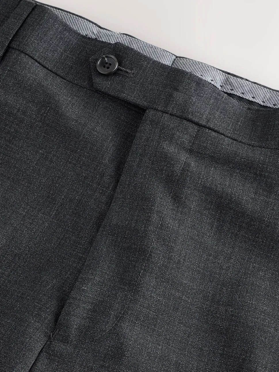 Charcoal Grey Regular Fit Signature Nova Fides 100% Italian Wool Suit Trousers