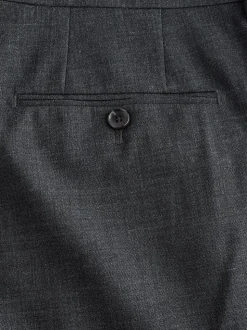 Charcoal Grey Regular Fit Signature Nova Fides 100% Italian Wool Suit Trousers