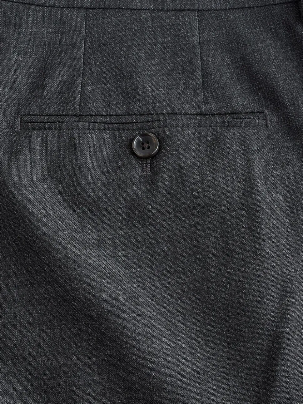 Charcoal Grey Regular Fit Signature Nova Fides 100% Italian Wool Suit Trousers