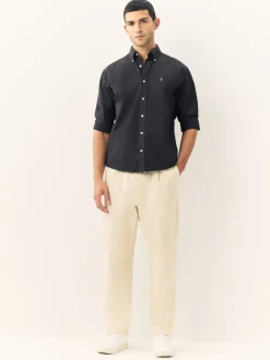 Charcoal Grey Regular Fit Long Sleeve Oxford Shirt