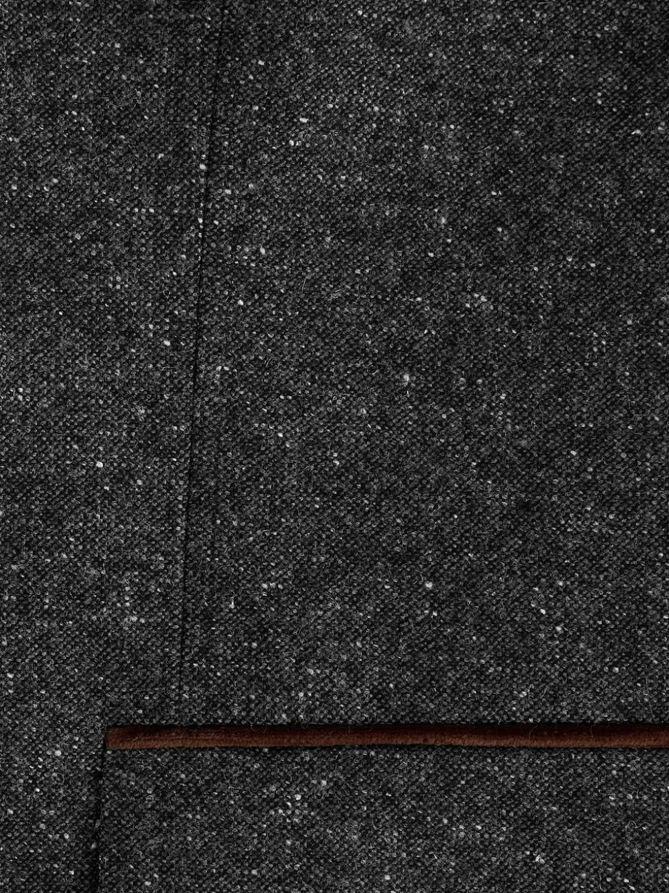 Charcoal Grey Regular Fit Wool Blend Trimmed Suit Jacket