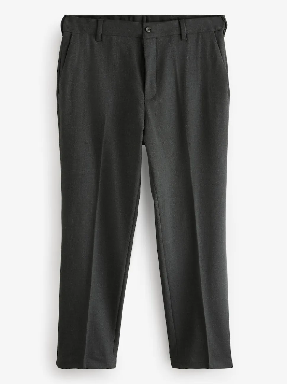 Charcoal Grey Regular Fit Smart Trousers With Wool