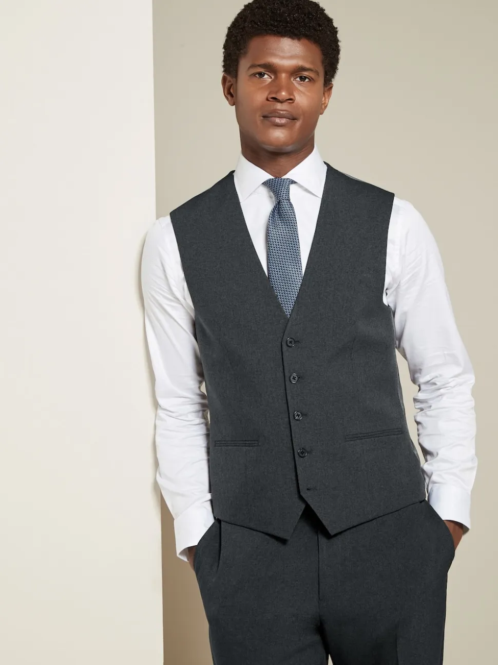 Charcoal Grey Regular Fit Essential Suit Waistcoat