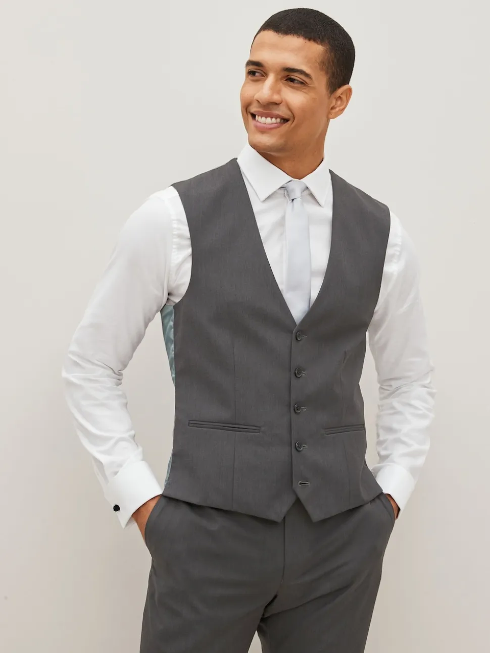 Charcoal Grey Regular Fit Waistcoat