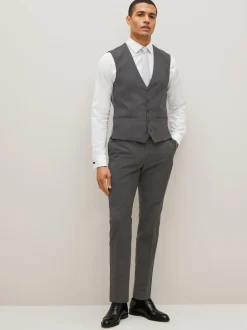 Charcoal Grey Regular Fit Waistcoat