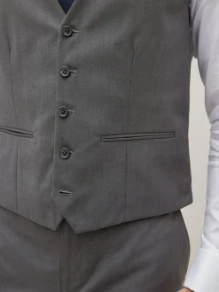 Charcoal Grey Regular Fit Waistcoat