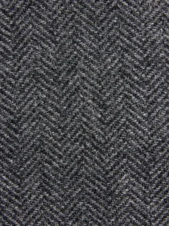 Charcoal Grey Regular Fit Wool Rich Herringbone Blazer