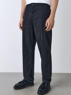 Charcoal Grey Regular Tapered Fit Heritage Cotton Rich Trousers