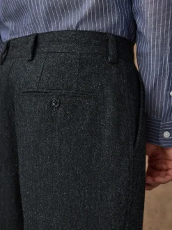 Charcoal Grey Relaxed Fit Wool Blend Suit Trousers