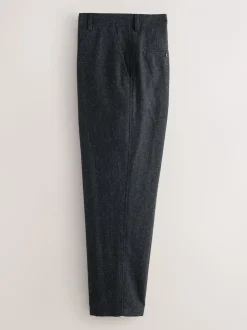 Charcoal Grey Relaxed Fit Wool Blend Suit Trousers