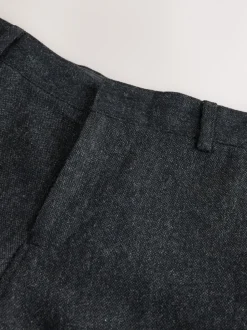 Charcoal Grey Relaxed Fit Wool Blend Suit Trousers