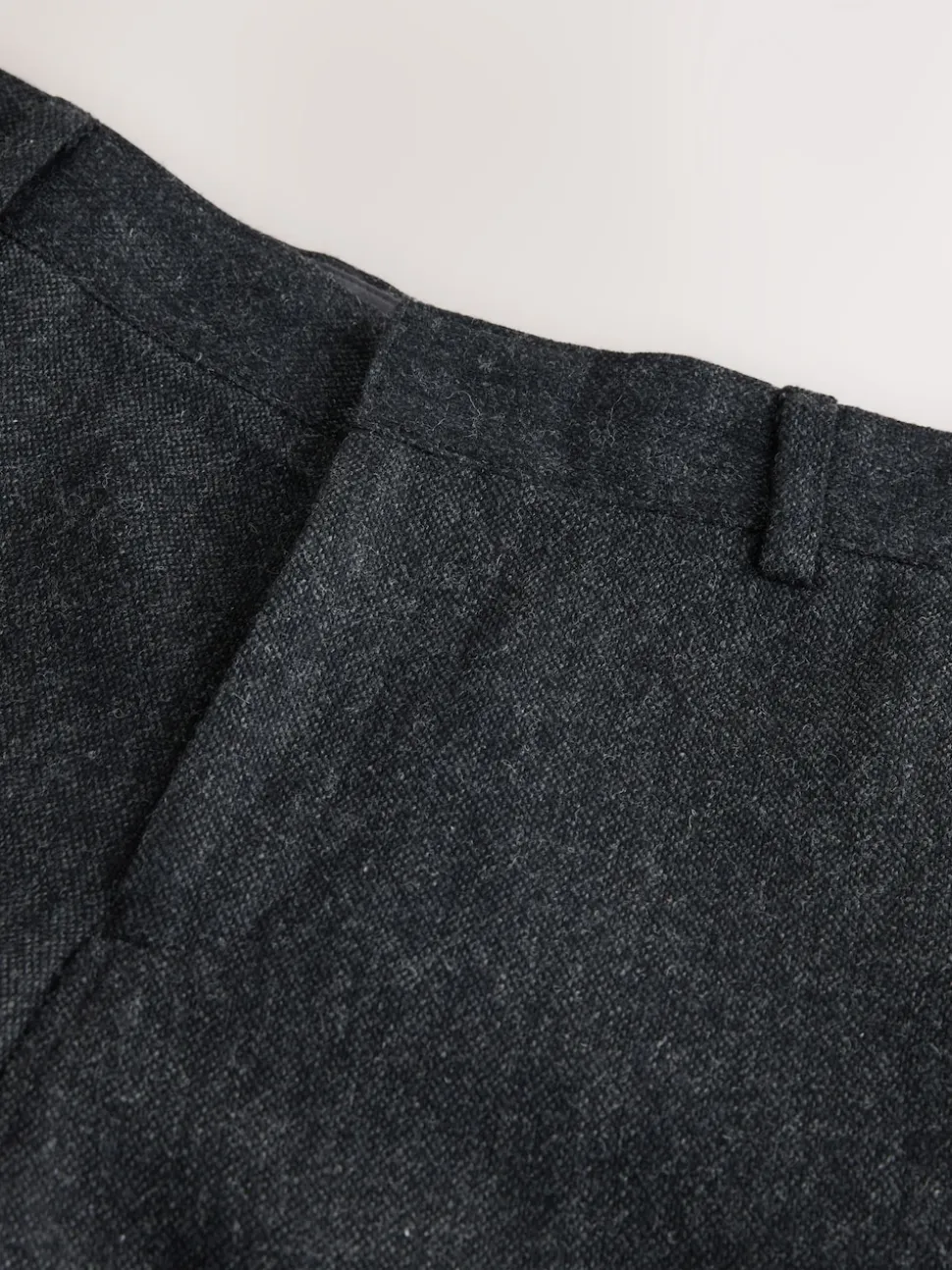 Charcoal Grey Relaxed Fit Wool Blend Suit Trousers