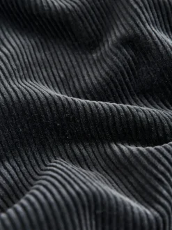 Charcoal Grey Relaxed Tapered Fit Corduroy Joggers