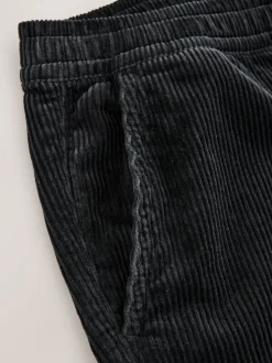 Charcoal Grey Relaxed Tapered Fit Corduroy Joggers
