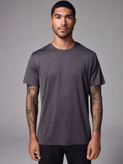 Charcoal Grey Short Sleeve Tee Active Gym Training Top