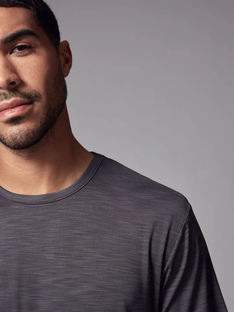 Charcoal Grey Short Sleeve Tee Active Gym Training Top