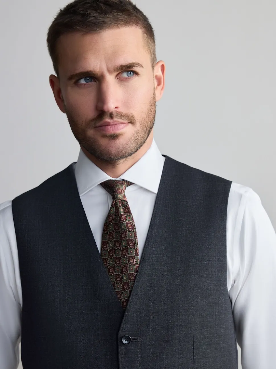 Charcoal Grey Signature Nova Fides Wool Waistcoat