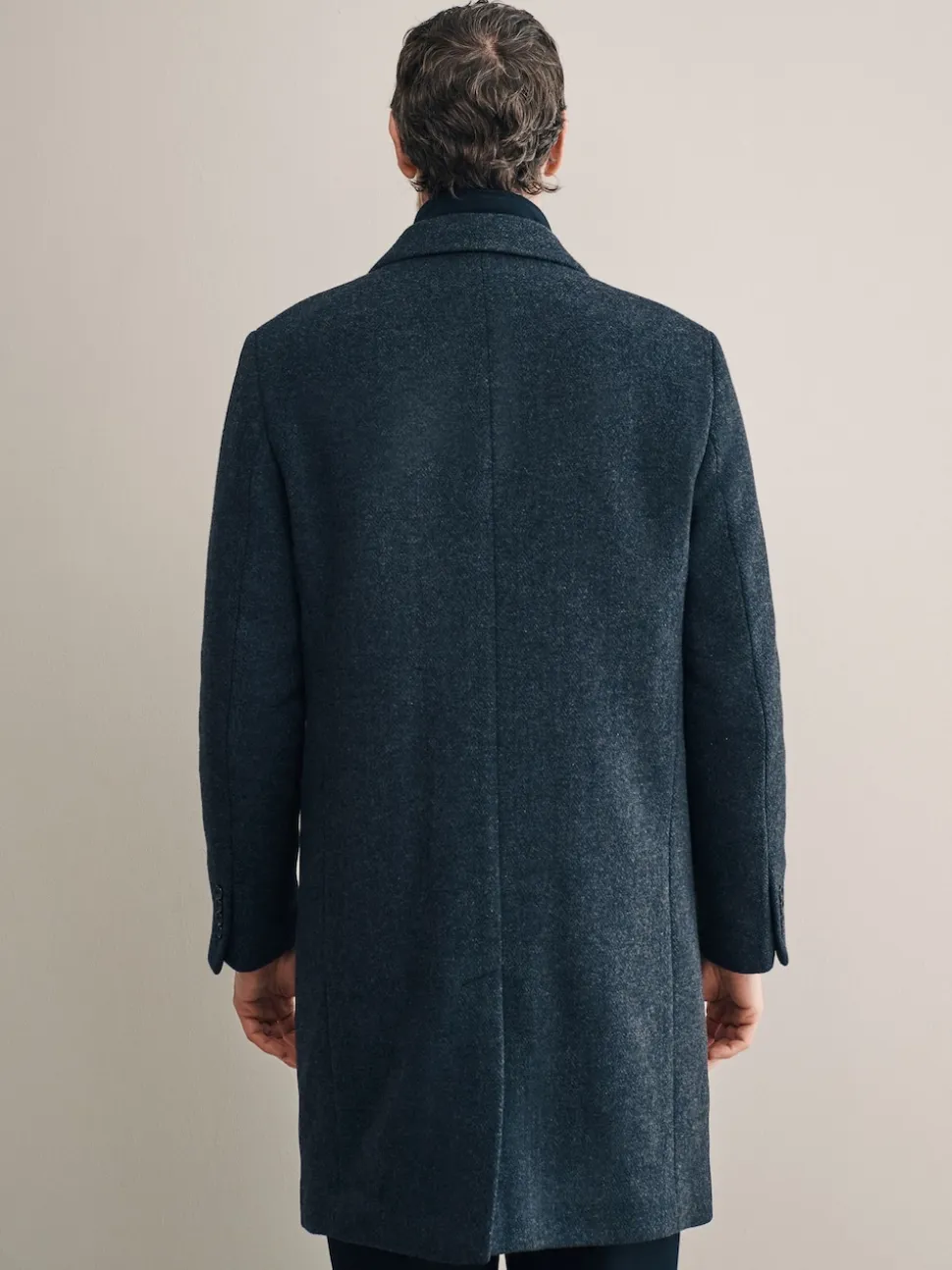 Charcoal Grey Signature Soft Touch Wool Rich Padded Italian Fabric Funnel Neck Coat