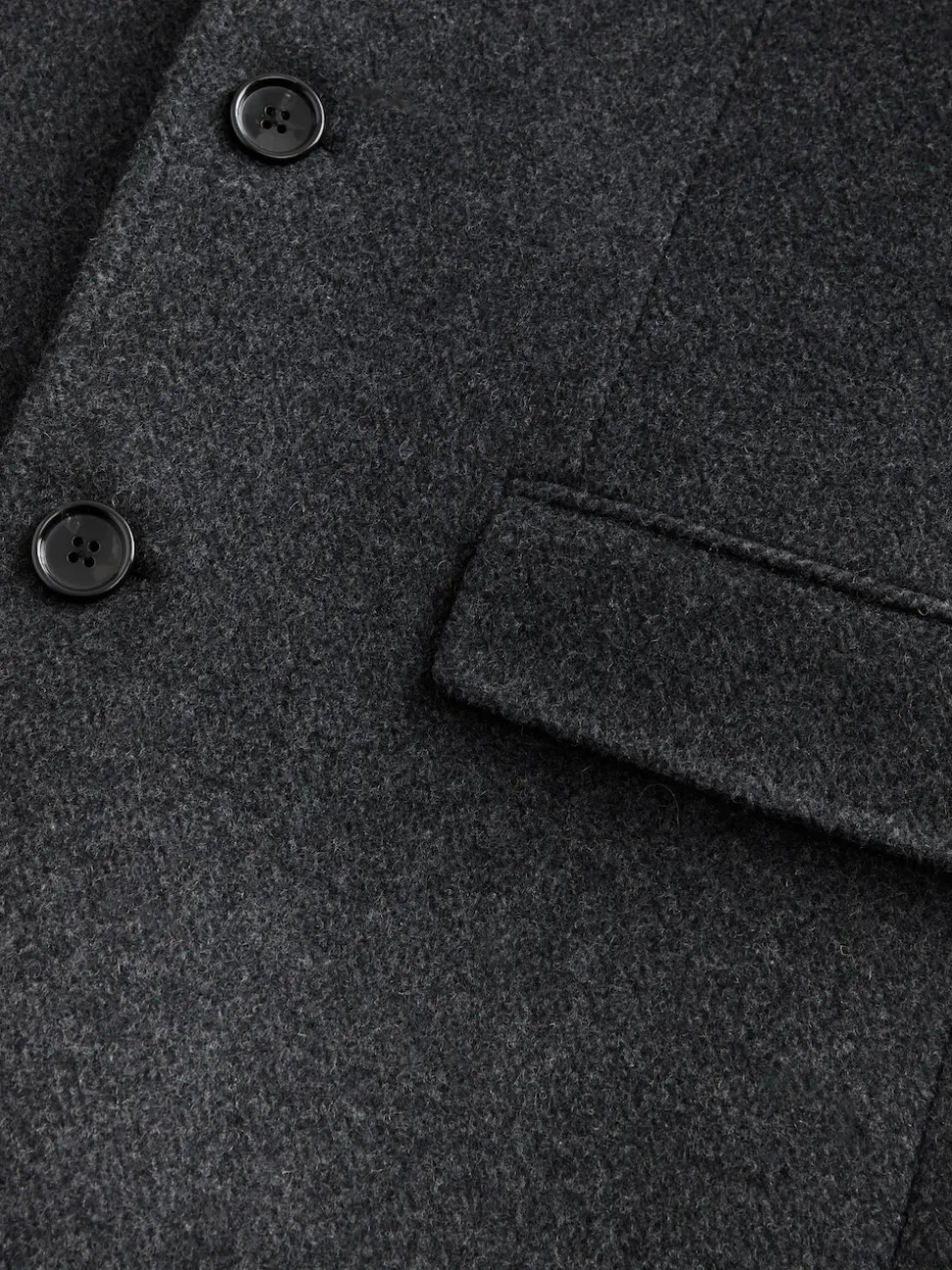 Charcoal Grey Signature Soft Touch Wool Rich Italian Fabric Epsom Overcoat With Cashmere