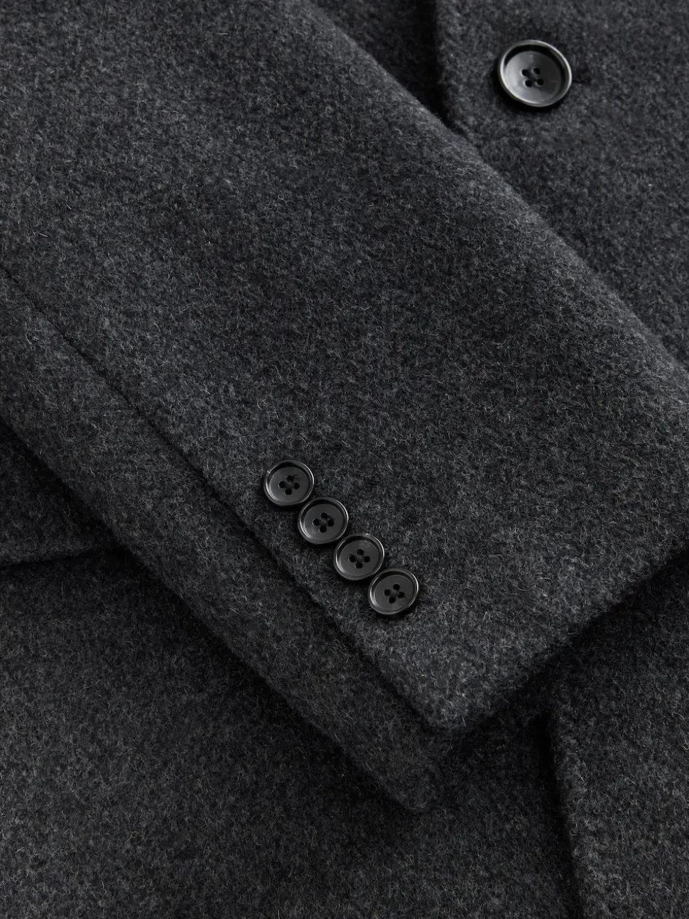 Charcoal Grey Signature Soft Touch Wool Rich Italian Fabric Epsom Overcoat With Cashmere