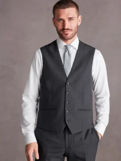 Charcoal Grey Signature Tollegno Suit Waistcoat